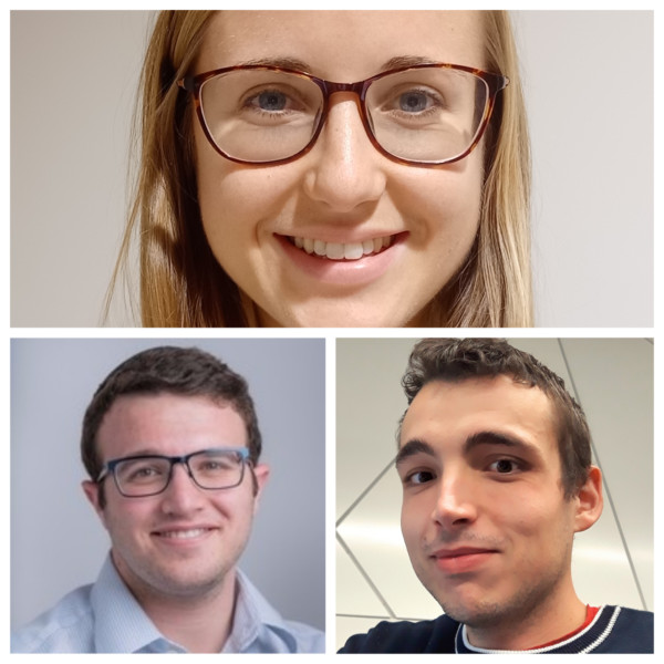 Vicky Smith with fellow PhD students Mikey Lebrett (left) and Conrado Guerreo Quiles (right)