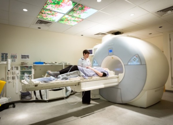 Patient having MRI scan