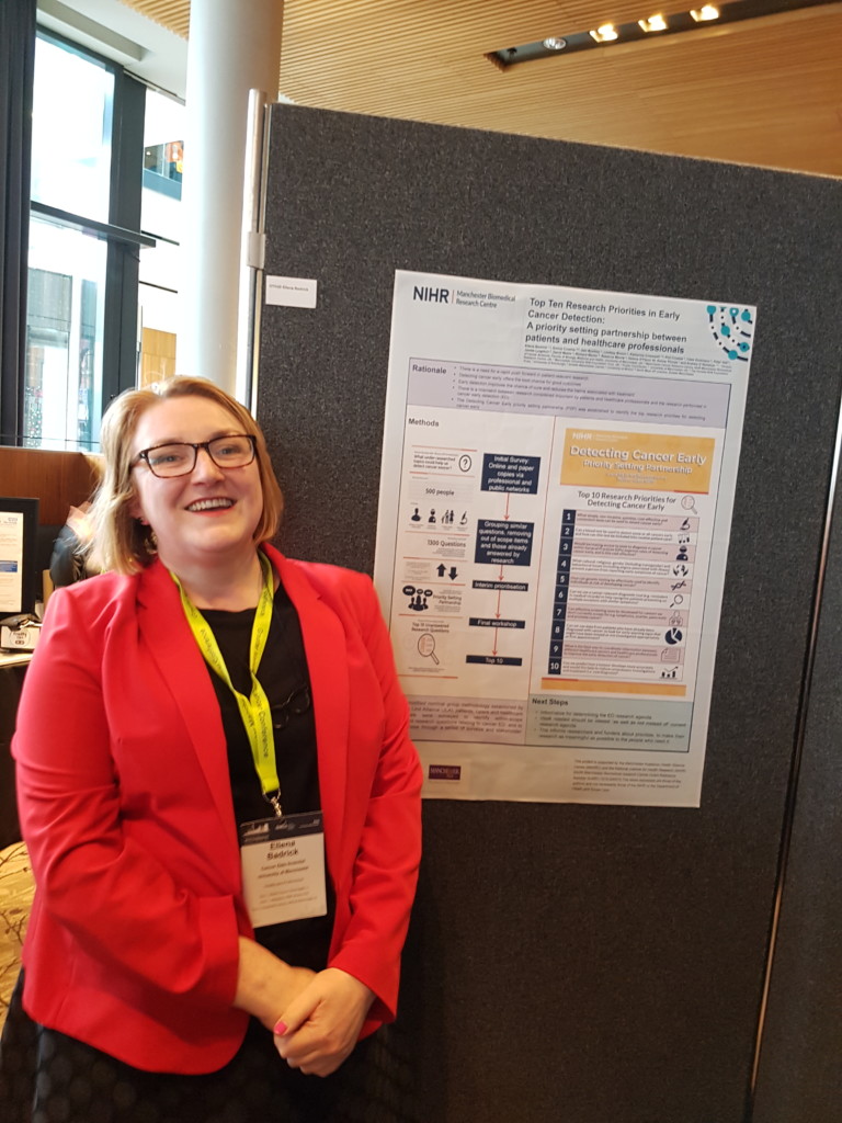 A photo of Ellie with the winning poster at the Greater Manchester Cancer Conference