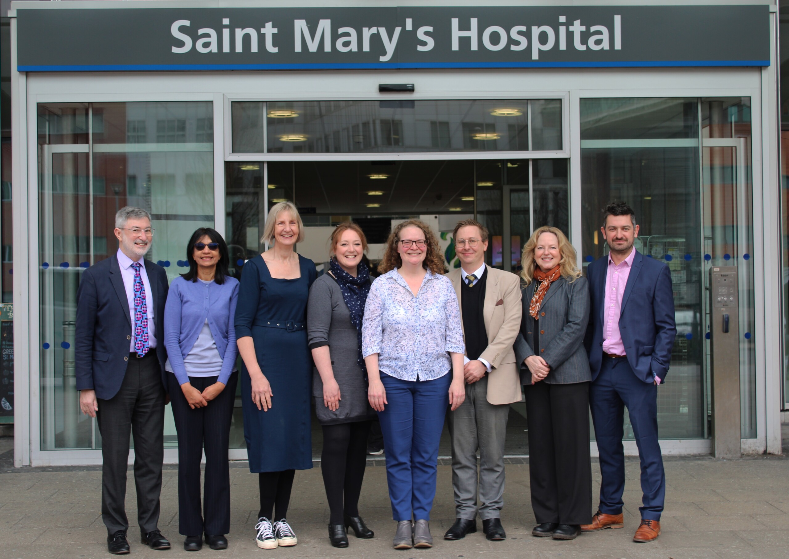 The team outside Saint Mary's Hospital