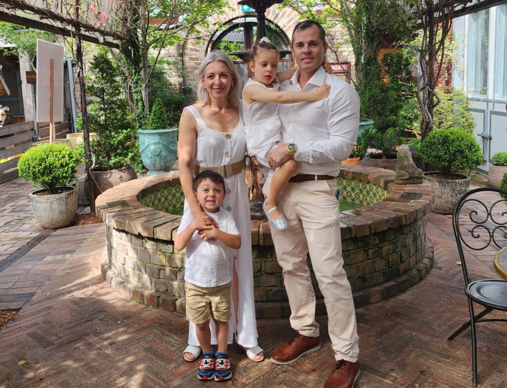 Ava and her younger brother Rocco, 4, with parents Daniel and Elizabeth